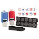 Stamp-ever Stamp, Self-inking With 10 Dies, 5-8", Blue-red