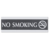 Century Series Office Sign, No Smoking, 9 X 3, Black-silver