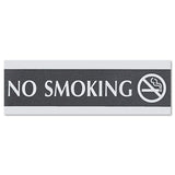 Century Series Office Sign, No Soliciting, 9 X 3, Black-silver