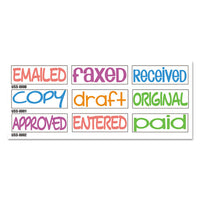 Stack Stamp, Emailed, Faxed, Received, 1 13-16 X 5-8, Assorted Fluorescent Ink