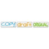 Stack Stamp, Copy, Draft, Original, 1 13-16 X 5-8, Assorted Fluorescent Ink