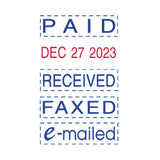 Trodat Econ Micro 5-in-1 Message Stamp, Dater, Self-inking, 1 X 0.75, Blue-red
