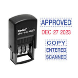 Economy 5-in-1 Micro Date Stamp, Self-inking, 0.75 X 1, Blue-red