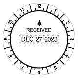 Trodat Round Stamp, Time And Date Received, Conventional, Two-inch Diameter