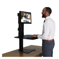 High Rise Standing Desk Workstation, 28w X 23d X 15.5h, Black