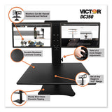 High Rise Dual Monitor Standing Desk Workstation, 28" X 23" X 10.5" To 15.5", Black