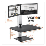 Dc450 High Rise Electric Dual Monitor Standing Desk Workstation, 28w X 23d X 20.25h, Black-aluminum