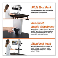 Dc450 High Rise Electric Dual Monitor Standing Desk Workstation, 28w X 23d X 20.25h, Black-aluminum