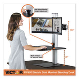 Dc450 High Rise Electric Dual Monitor Standing Desk Workstation, 28w X 23d X 20.25h, Black-aluminum