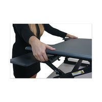 High Rise Height Adjustable Standing Desk With Keyboard Tray, 36w X 31.25d X 20h, Gray-black