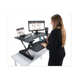 High Rise Height Adjustable Standing Desk With Keyboard Tray, 36w X 31.25d X 20h, Gray-black