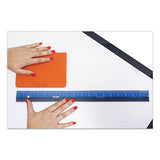 Easy Read Stainless Steel Ruler, Standard-metric, 18", Blue