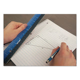 Easy Read Stainless Steel Ruler, Standard-metric, 18", Blue