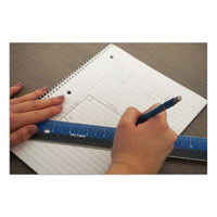 Easy Read Stainless Steel Ruler, Standard-metric, 18", Blue