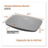 Steppie Balance Board, 22.5w X 14.5d X 2.13h, Two-tone Gray