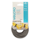 One-wrap Pre-cut Thin Ties, 0.5" X 8", Black-gray, 50-pack