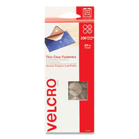 Sticky-back Fasteners, Complete Sets, 0.75" Dia, Clear, 200-pack