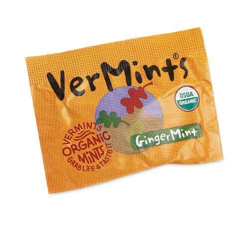 Vermints Organic Mints-pastilles, Gingermint, 2 Mints-0.7 Oz Individually Wrapped, 100-box