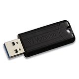 Pinstripe Usb 3.0 Flash Drive, 32 Gb, Black