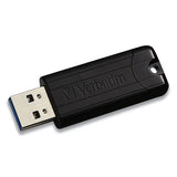Pinstripe Usb 3.0 Flash Drive, 128 Gb, Black