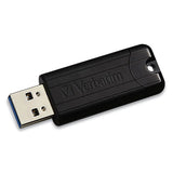 Pinstripe Usb 3.0 Flash Drive, 256 Gb, Black