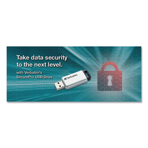 Store 'n' Go Secure Pro Usb Flash Drive With Aes 256 Encryption, 128 Gb, Silver