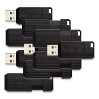Pinstripe Usb 2.0 Flash Drive, 32 Gb, Black, 10-pack