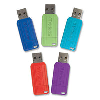 Pinstripe Usb 2.0 Flash Drive, 16 Gb, 5 Assorted Colors
