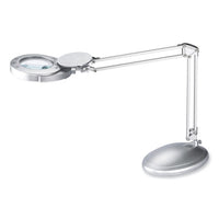 Led Magnifier Lamp With Clamp, Swing Arm, 22" High, Silver, Ships In 4-6 Business Days