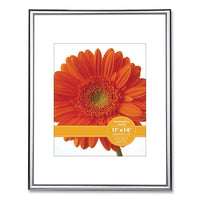 Metallic Poster Frame With Mat, 8 X 10 Insert, Silver-black