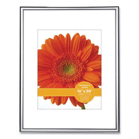 Metallic Poster Frame With Mat, 11 X 14 Insert, Silver-black