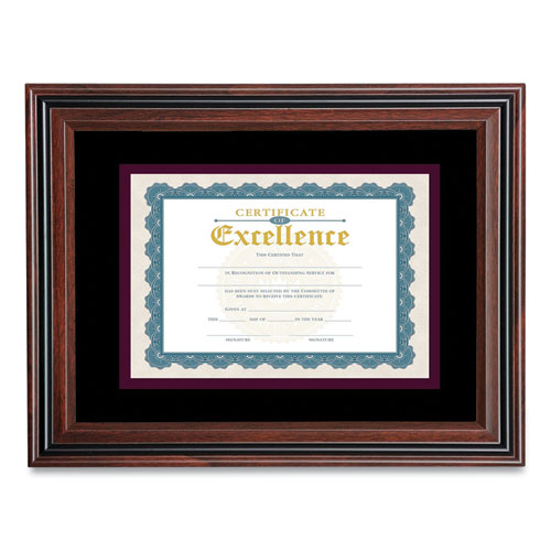 Document Frame With Mat, 11 X 14, Rosewood-black