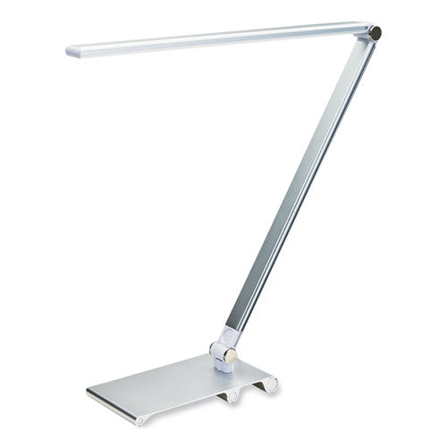 Led Desk Lamp With Dimmer, 2-point Adjustable Neck, 15" High, Silver, Ships In 4-6 Business Days