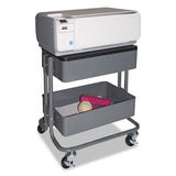 Multi-use Storage Cart-stand-up Workstation, 15.25w X 11.25d X 18.5 To 39h, Gray