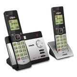 Cs5129-2 Two-handset Cordless Telephone System, Dect 6.0, Silver-black