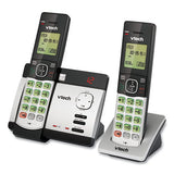 Cs5129-2 Two-handset Cordless Telephone System, Dect 6.0, Silver-black