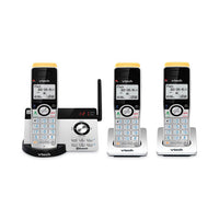 80-2151-02 Three-handset Connect To Cell Cordless Telephone, Black-silver