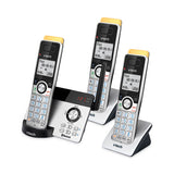 80-2151-02 Three-handset Connect To Cell Cordless Telephone, Black-silver