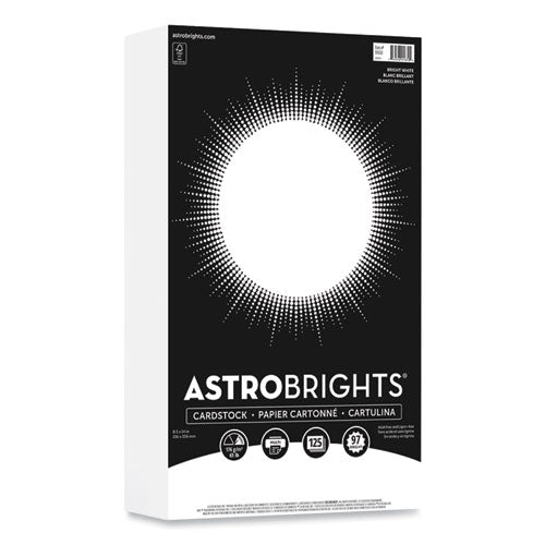 Color Cardstock, 65 Lb, 8.5 X 14, Bright White, 125-pack