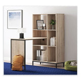 Turing Home Office Workstation With Integrated Bookcase And Power Center, 48.3" X 31.75" X 55.25", Desert Ash-black