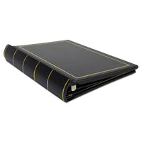 Looseleaf Minute Book, Black Leather-like Cover, 250 Unruled Pages, 8 1-2 X 11