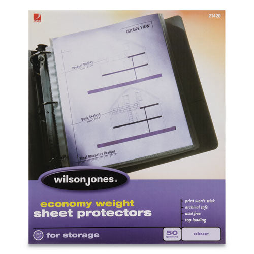 Economy Weight Top-loading Sheet Protectors, Letter, 50-box