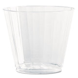 Classic Crystal Plastic Tumblers, 9 Oz., Clear, Fluted, Squat, 12-pack