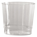 Classic Crystal Plastic Tumblers, 9 Oz., Clear, Fluted, Rocks Squat, 12-pack