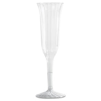 Classic Crystal Plastic Wine Glasses On Pedestals, 5 Oz., Clear, Fluted, 10-pack