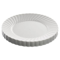 Classicware Plastic Dinnerware Plates, 9" Dia, White, 12-pack