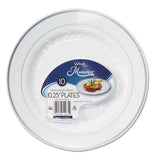 Masterpiece Plastic Dinnerware, White-silver, 10 1-4", 10-pack