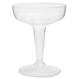 Comet Plastic Champagne Glasses, 4 Oz., Clear, Two-piece Construction, 25-pack