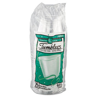 Comet Smooth Wall Tumblers, 9oz, Clear, Squat, 25-pack, 20 Packs-carton