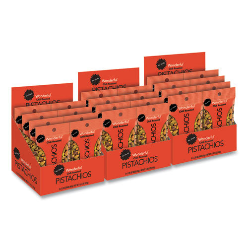 Wonderful No Shells Pistachios, Chili Roasted, 2.25 Oz Bag, 24-carton